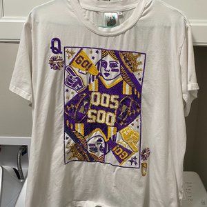 Queen of Sparkles CARD QUEEN Purple and Gold LSU or Vikings Tee